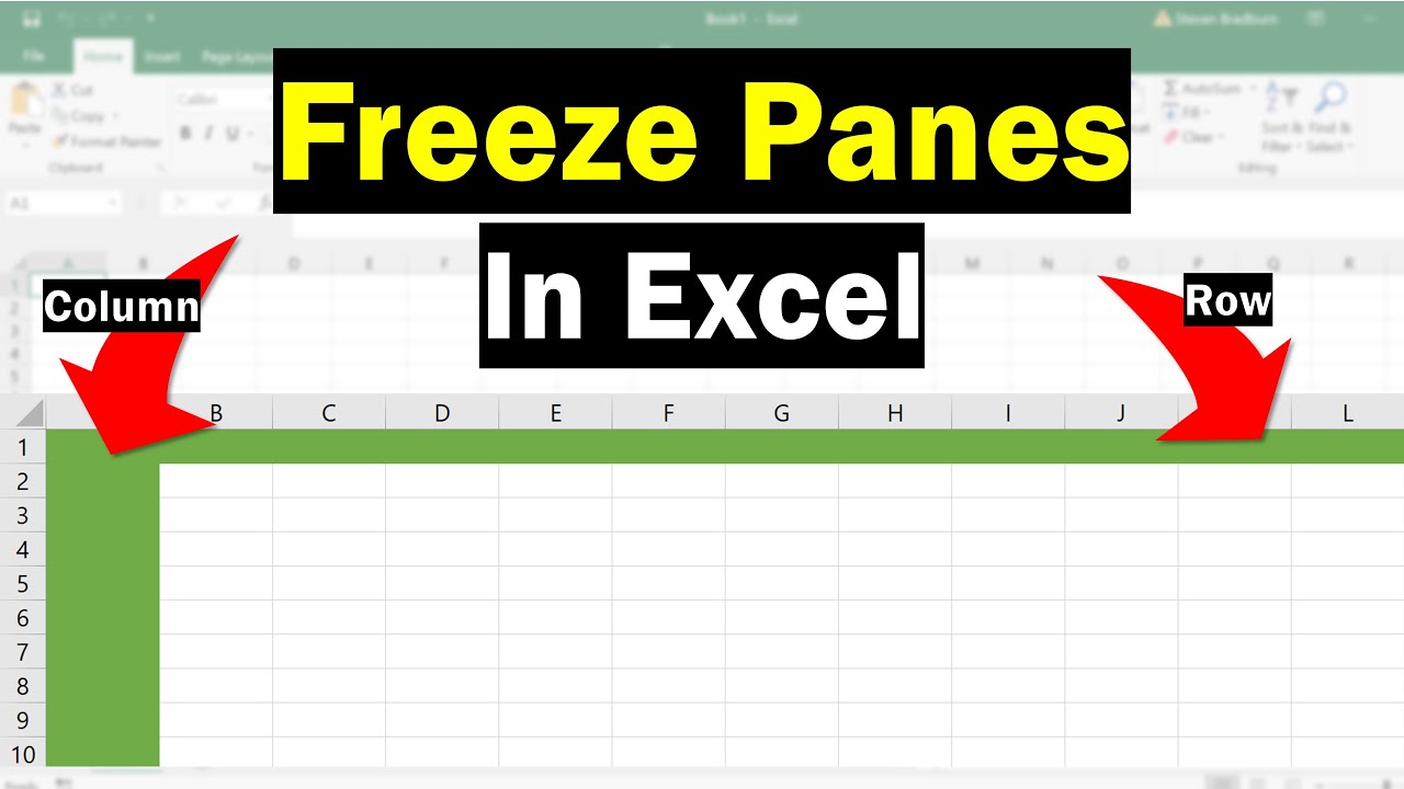 freeze column and row in excel for mac